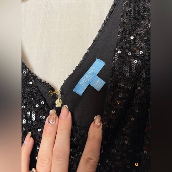 Draper James Black Sequin Dress Sz 18w - Picture 5 of 7